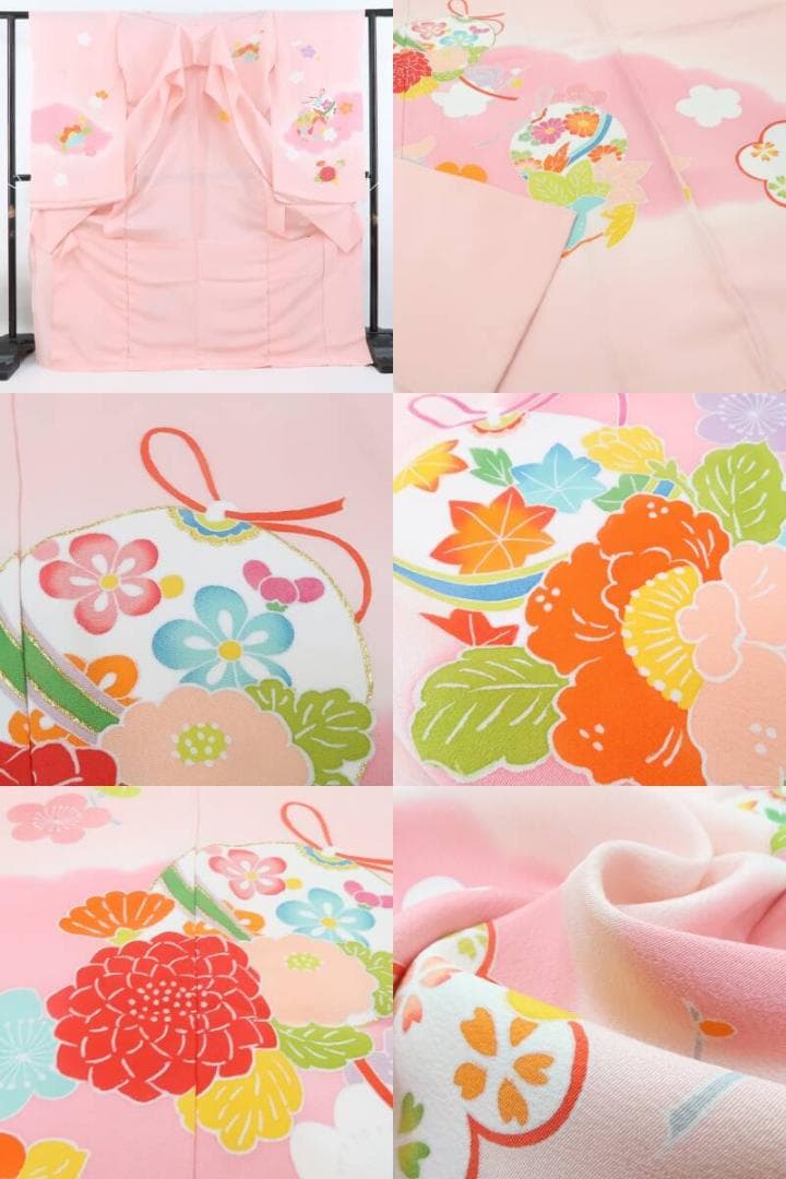 新品 仮絵羽 七五三 ７歳 女の子 ハーフ成人式 正絹 着物 四つ身 4637