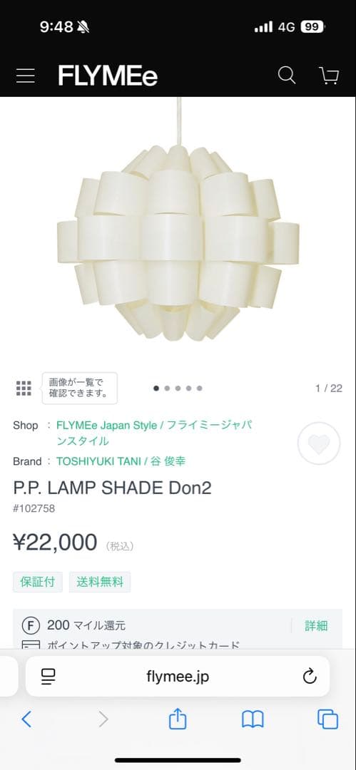 【美品】P.P. LAMP SHADE Don2 照明作家　谷俊幸さんの作品