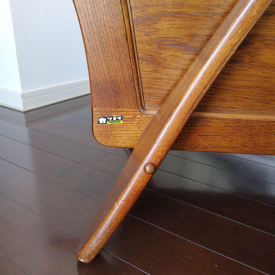 【レア】オールドカリモク レトロ 天然木 手押し車 一輪車 大型