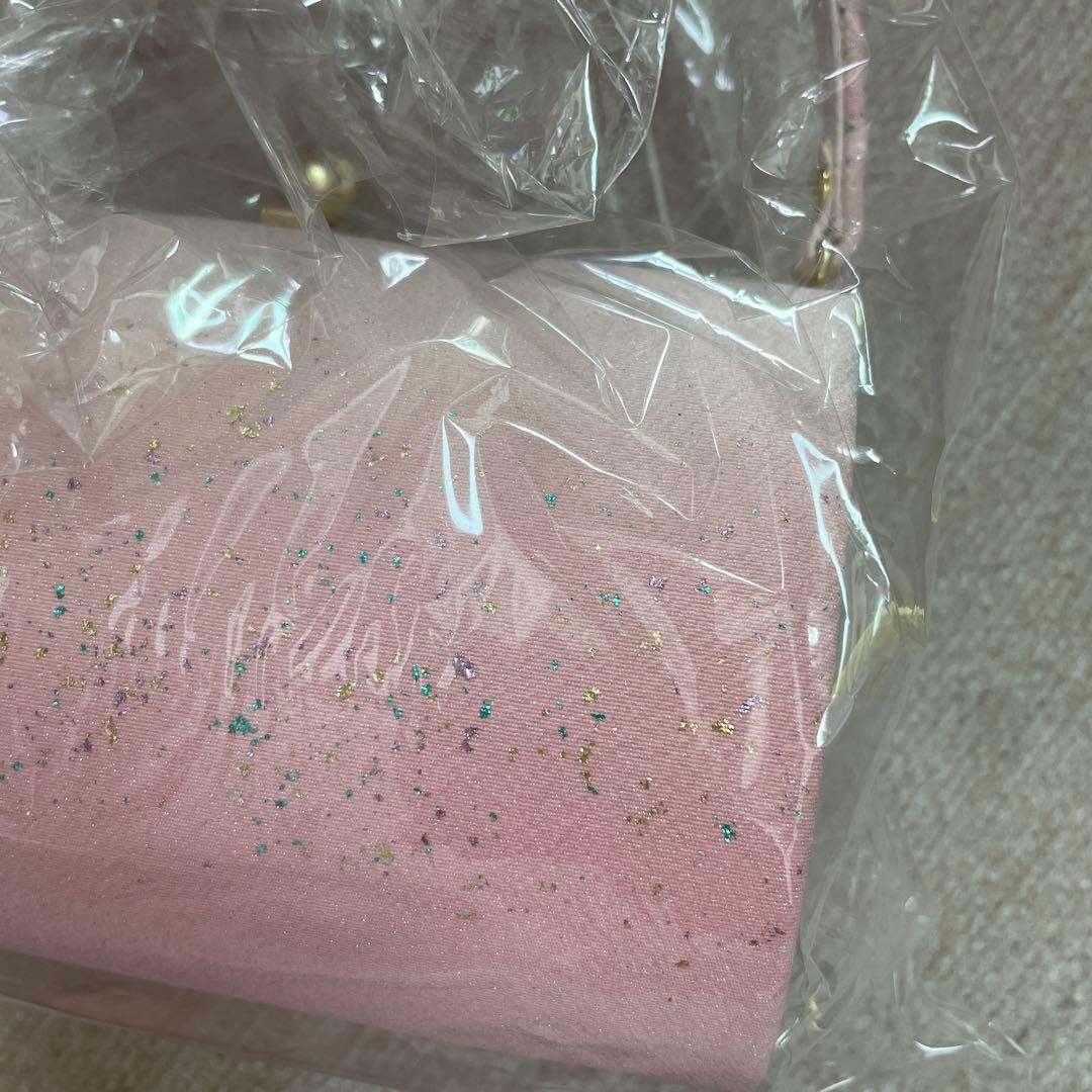 七五三用縮緬金箔チラシバッグ、草履セット