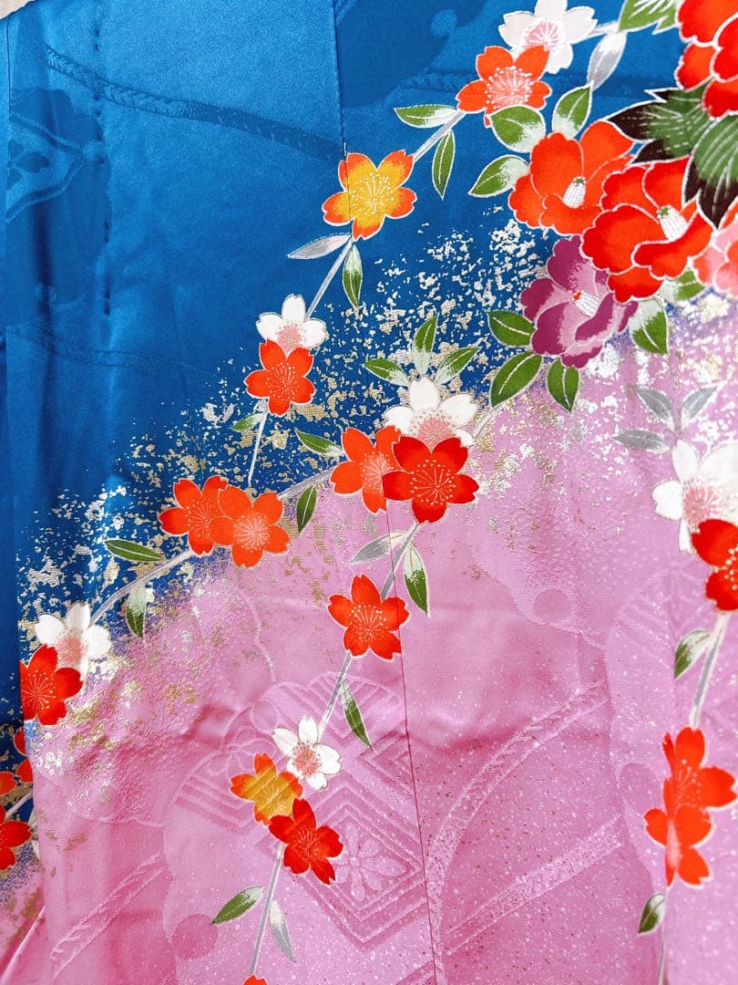 正絹お着物フルセット♡七五三　女の子　7歳　一式　藍色　紫　白