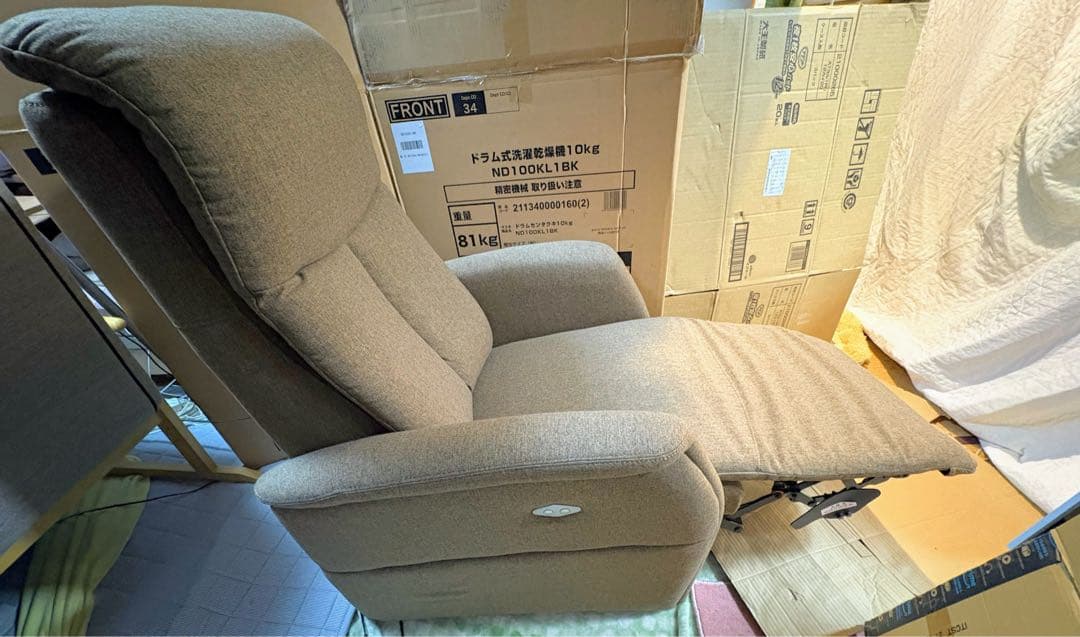 ニトリ 電動リクライニングチェア★ブラウン　布張り　送料無料