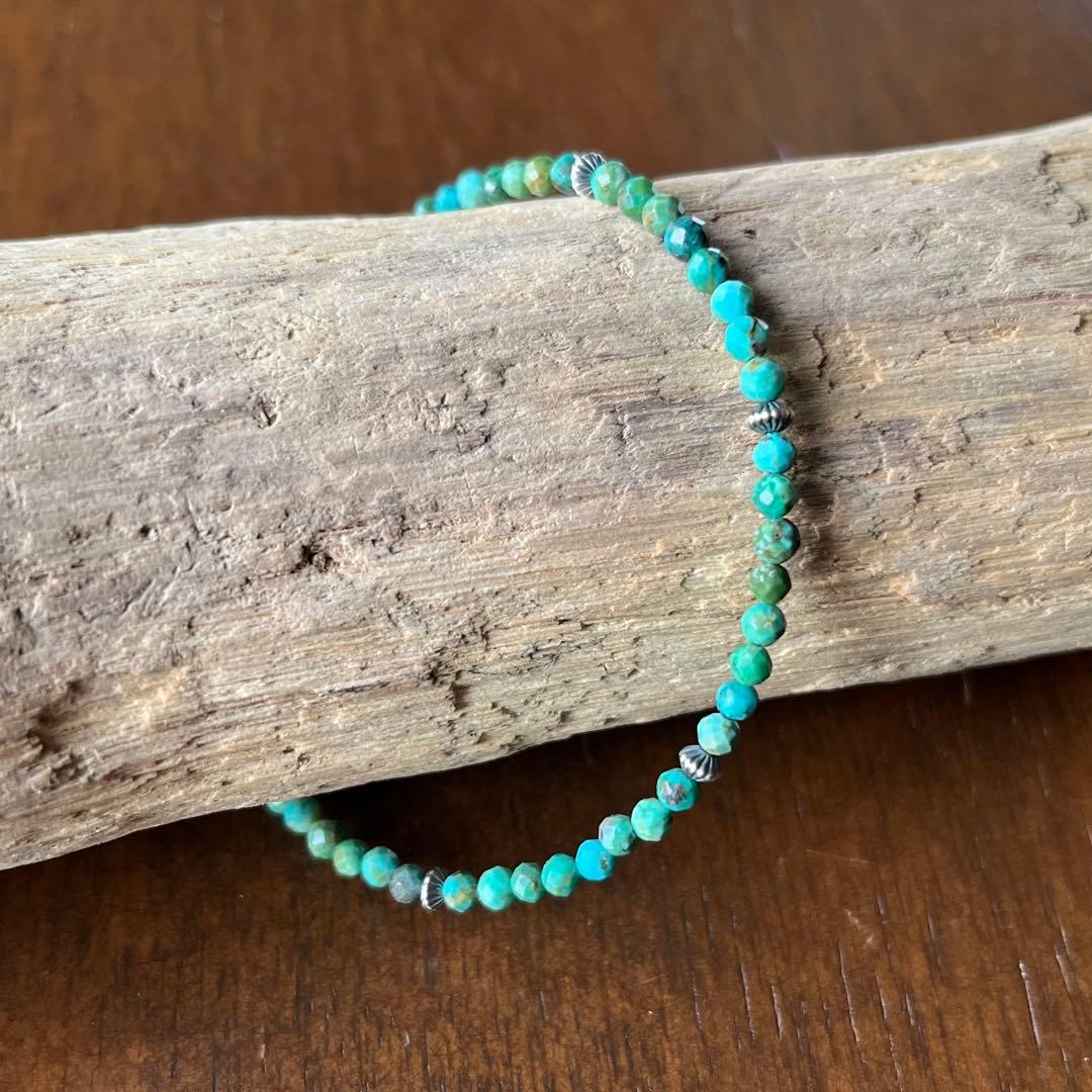 ナバホパール、天然ターコイズ Silver925 ブレスレット18cm - メルカリ