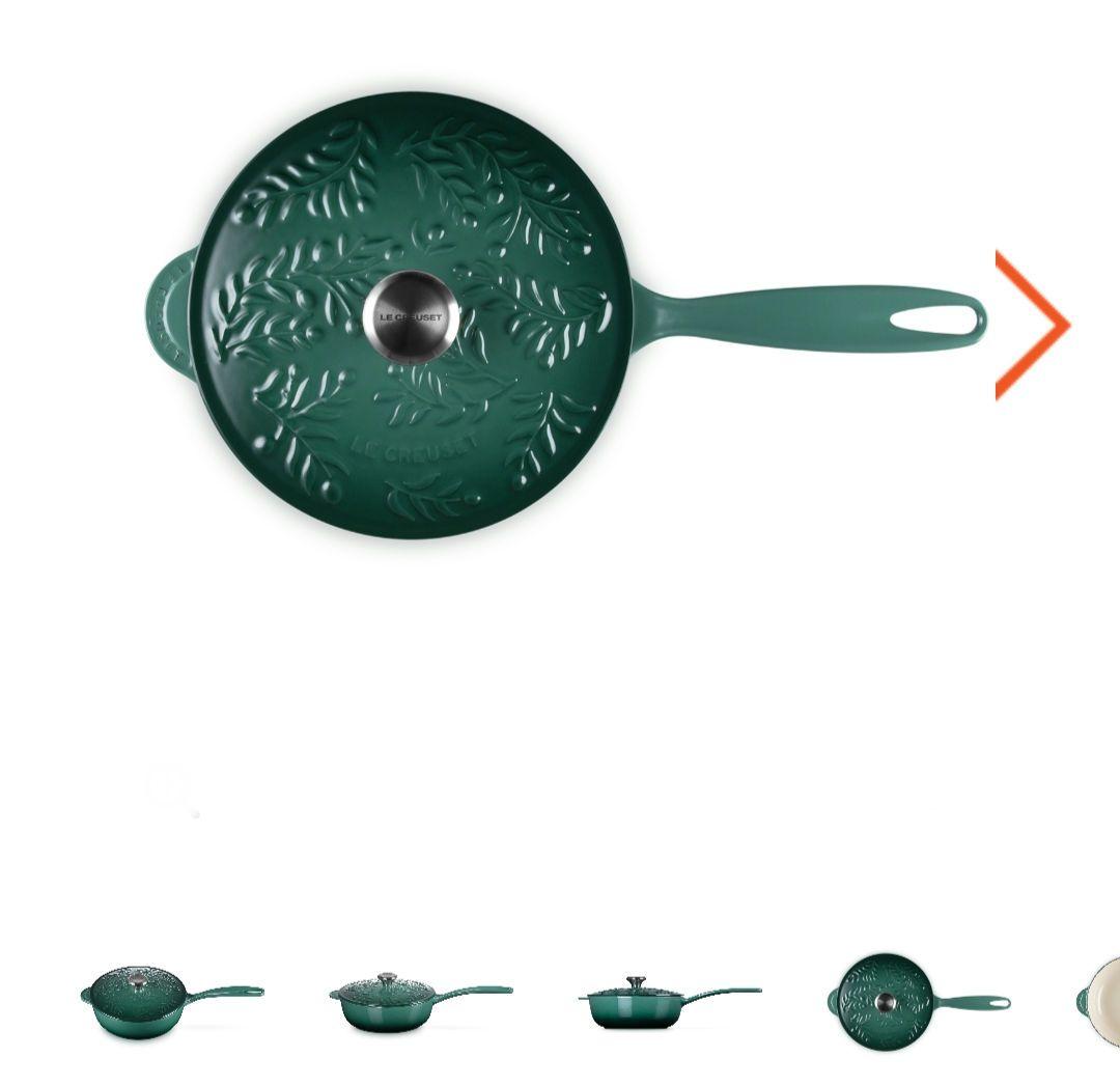 ル・クルーゼ　21cm アーティチョーク　クリスマス　片手鍋　オリーブ　限定