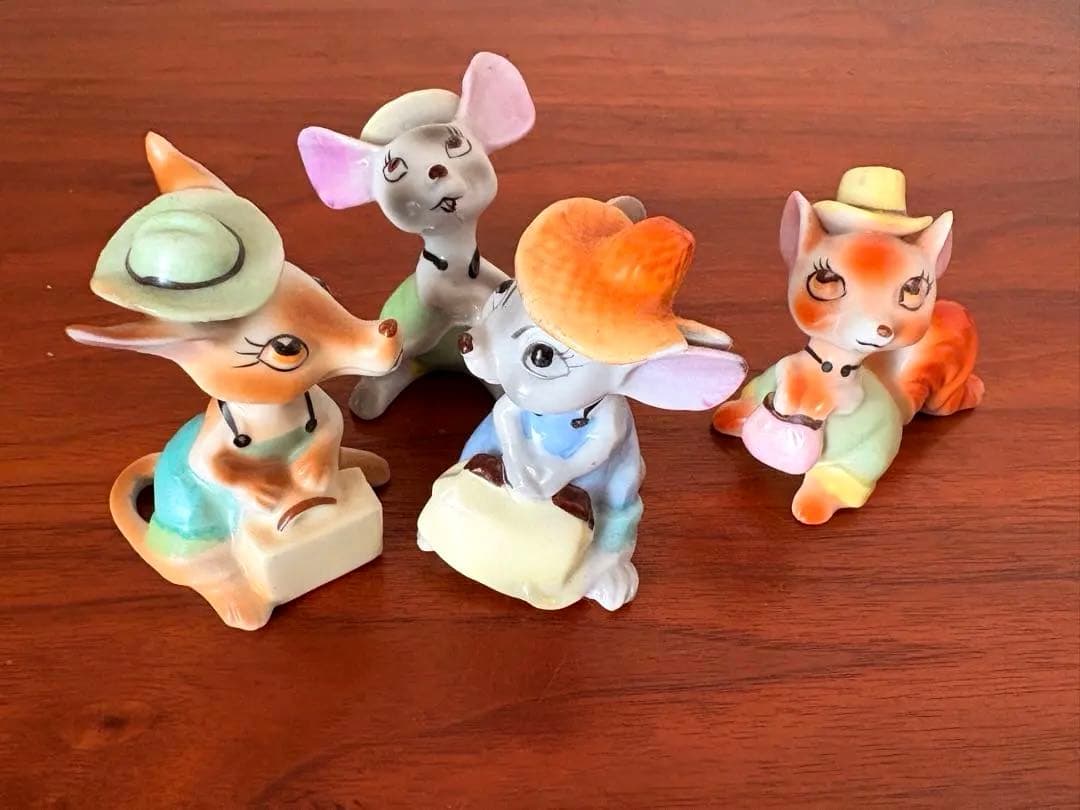 ヴィンテージ　フィギュリン　昭和30年代　逆輸入　日本製　レトロ　ねずみ