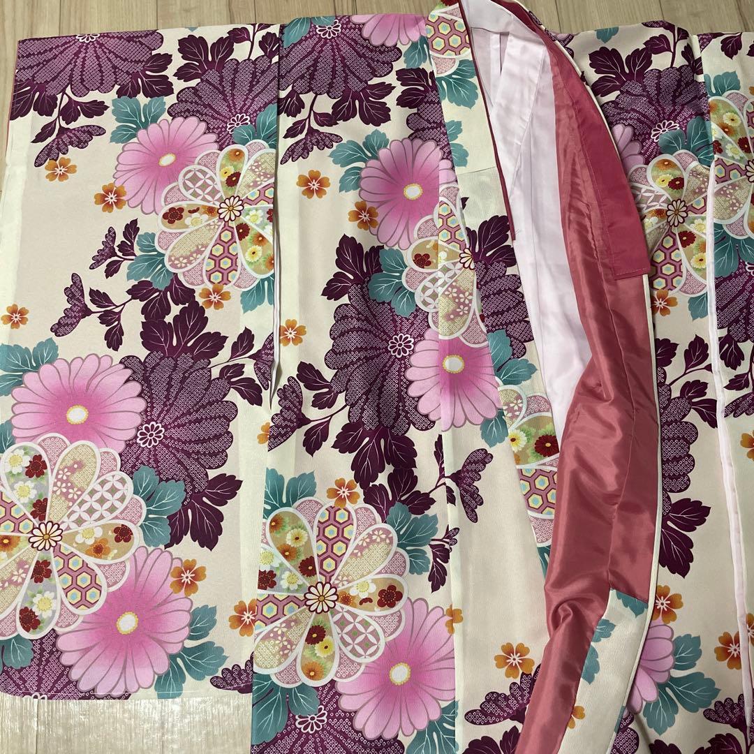 七五三 着物 7歳 女の子 四つ身着物　長襦袢❷点セット