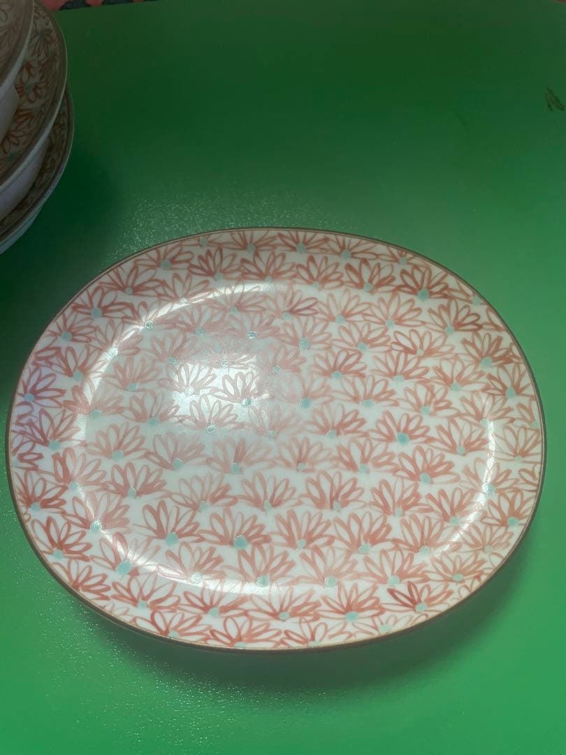 九谷焼　花柄　高台皿5枚