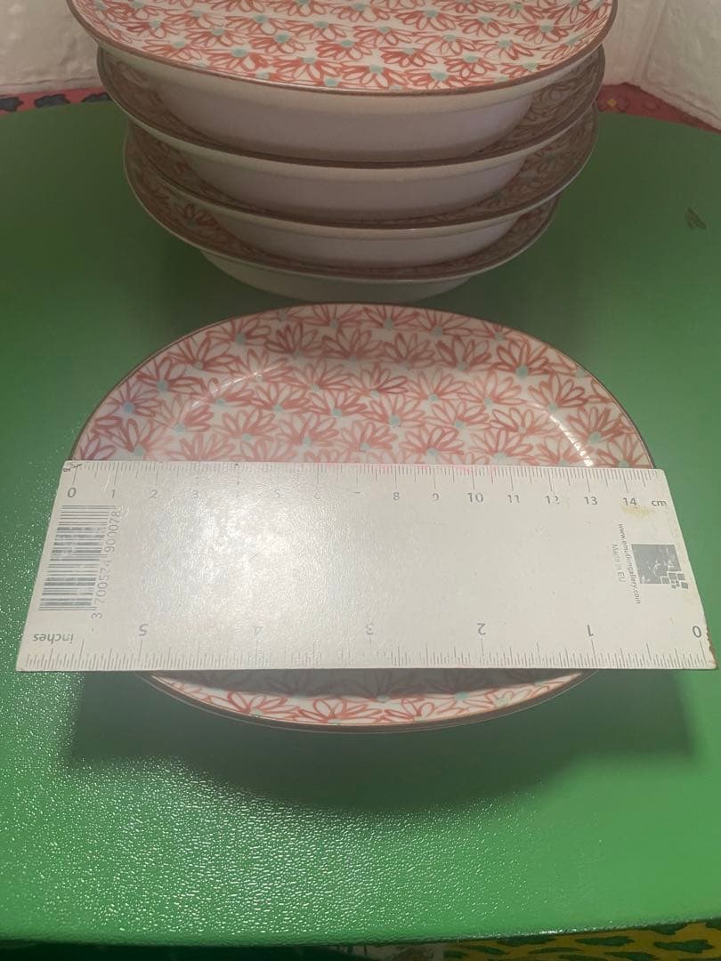 九谷焼　花柄　高台皿5枚