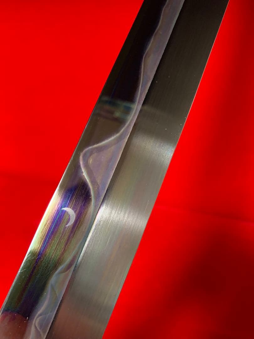 NO.01234包丁　先丸　堺製　中子刻印有り　水本焼　白一鋼　富士山残月　桐箱