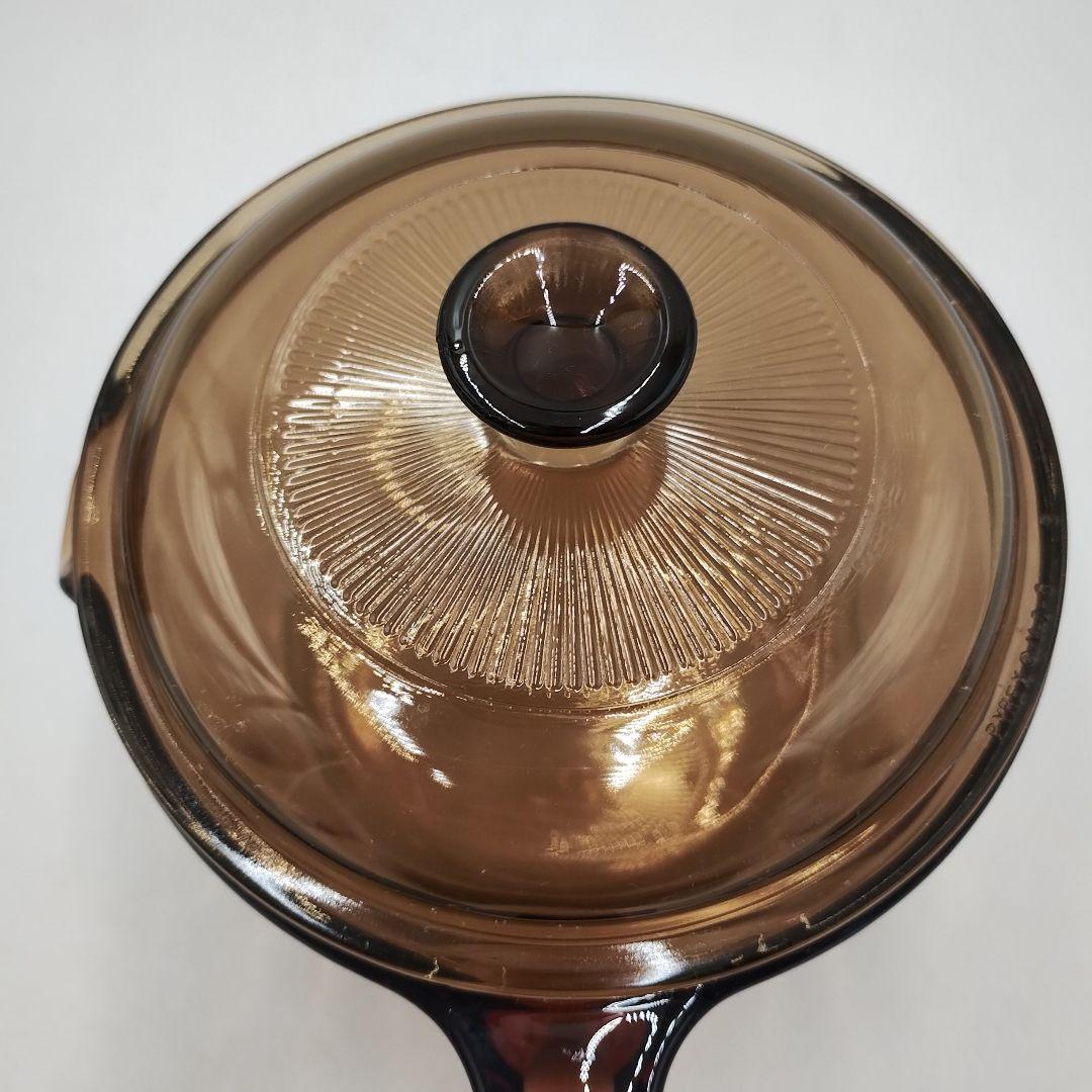 bM130L 昭和レトロ ビジョン コーニング USA ガラス製 耐熱鍋・片手鍋