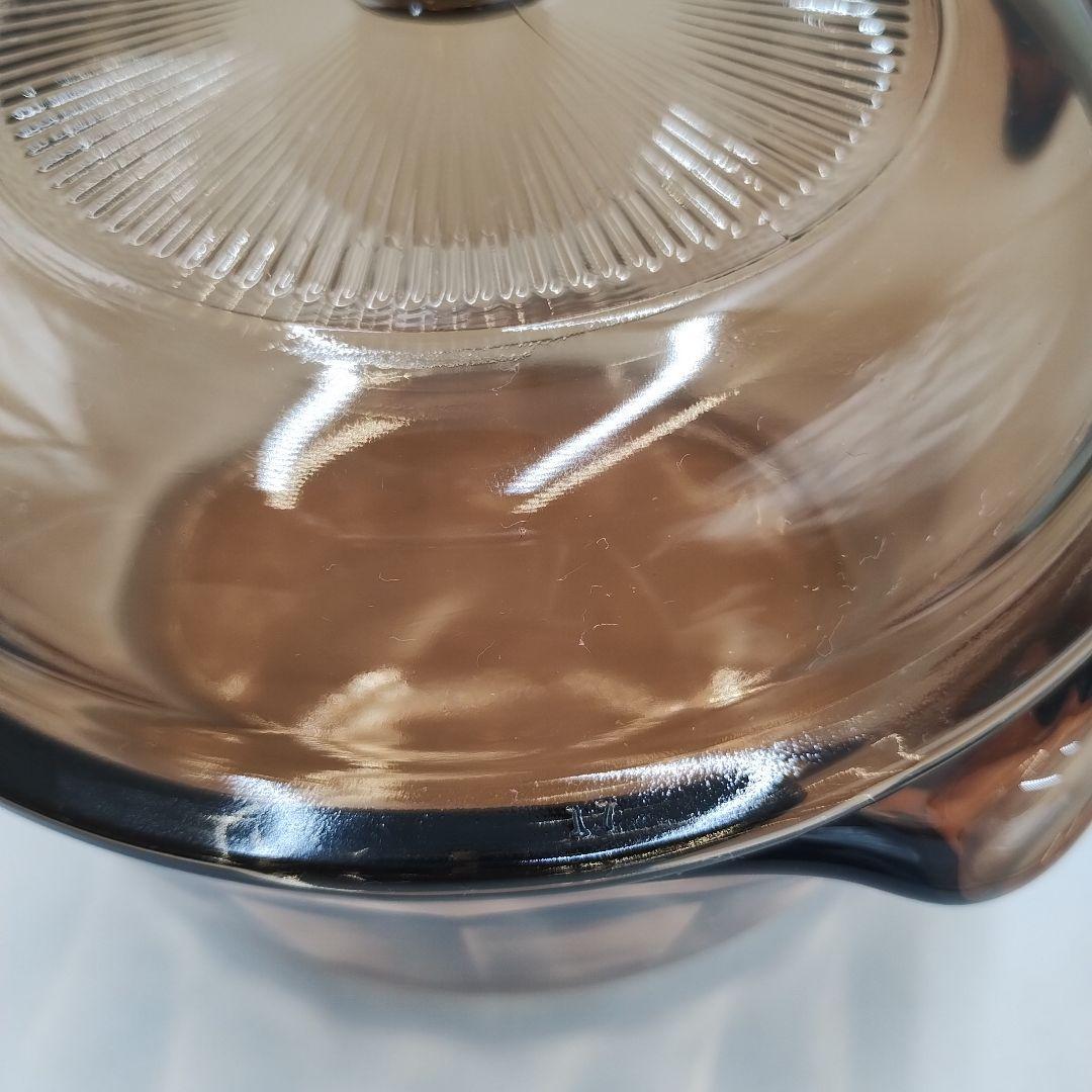 bM130L 昭和レトロ ビジョン コーニング USA ガラス製 耐熱鍋・片手鍋