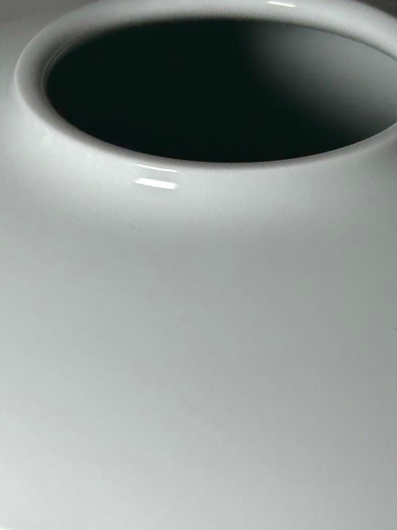 中村清六 造 高麗庵清六窯 白磁 壺 共箱 直径25㎝ 佐賀県重要無形文化