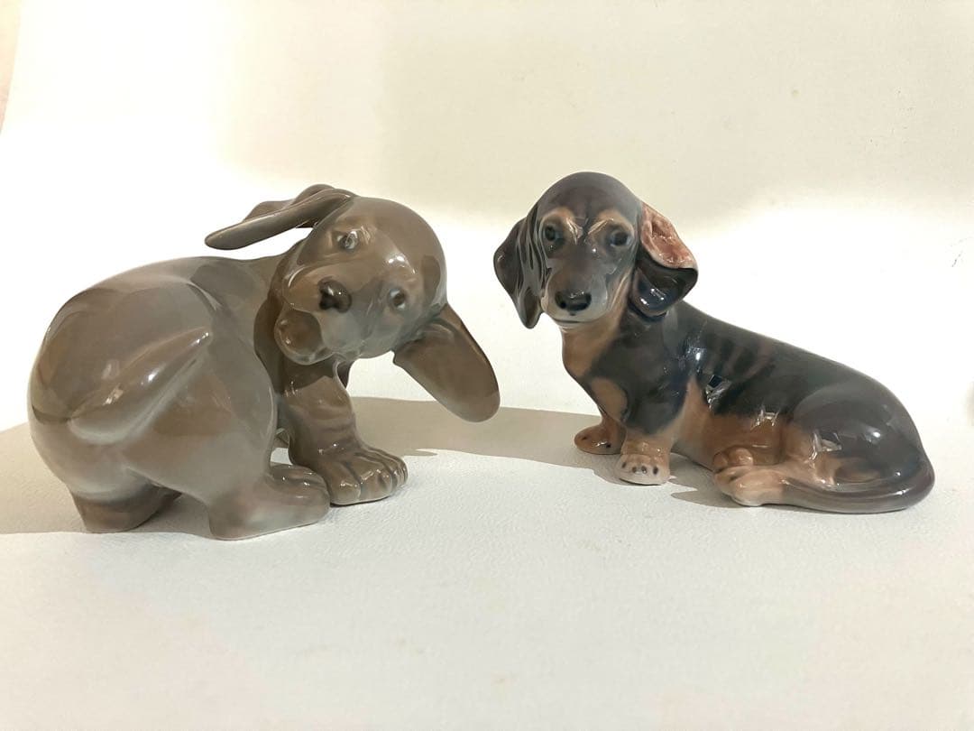 ロイヤルコペンハーゲン　ダックスフンド　置物　2体セット