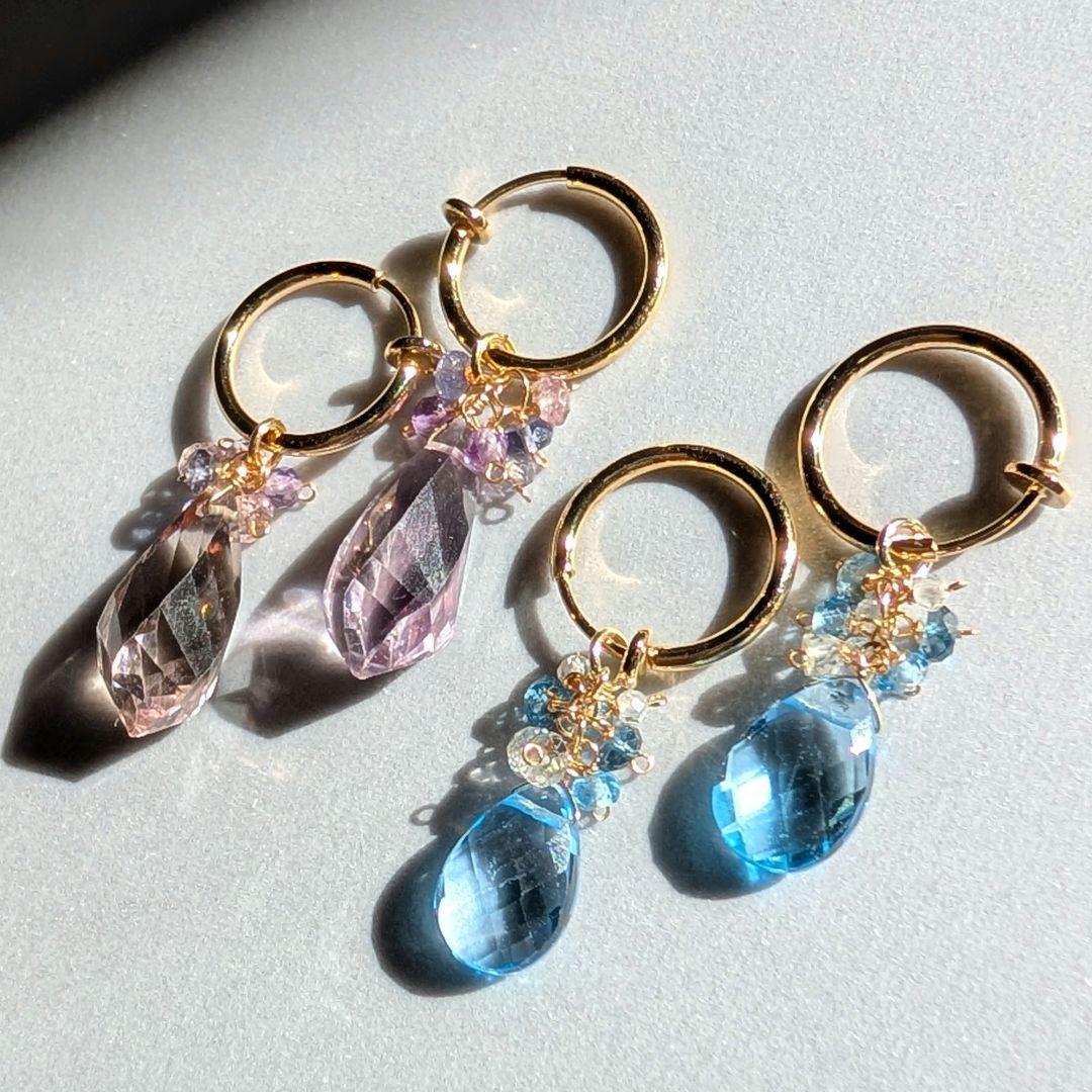 高品質✧︎スイスブルートパーズ ピアス