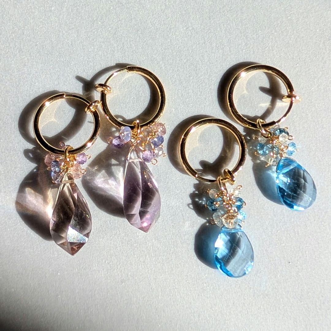 高品質✧︎スイスブルートパーズ ピアス