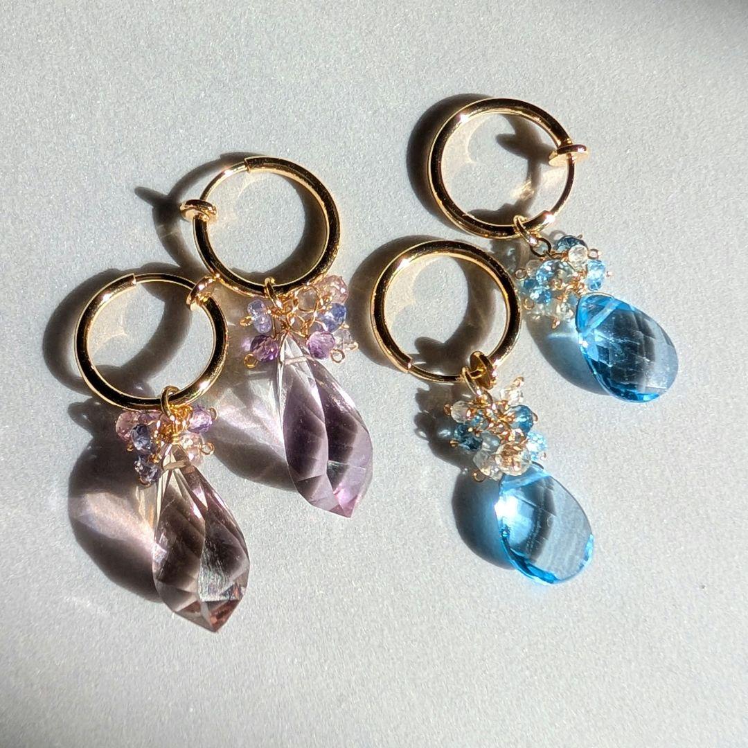 高品質✧︎スイスブルートパーズ ピアス