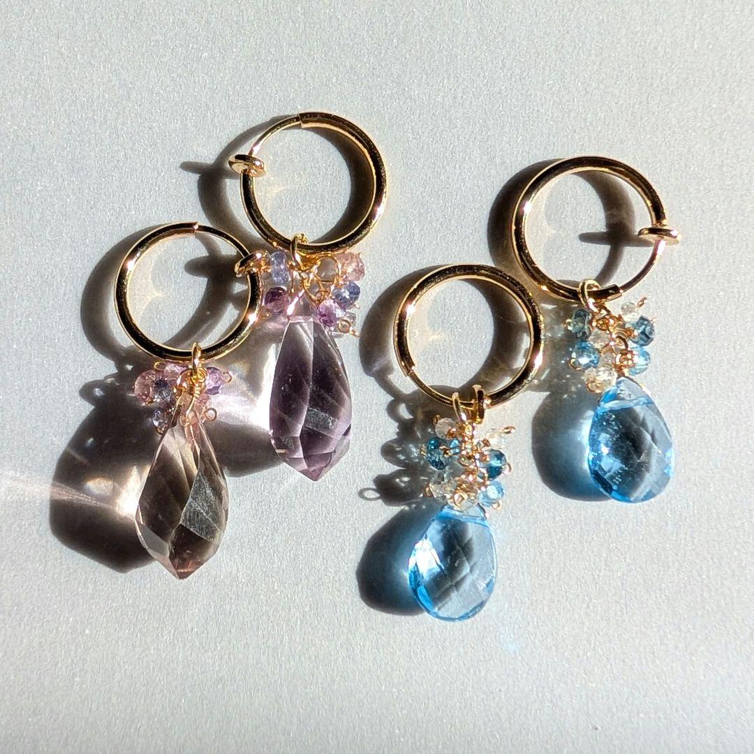 高品質✧︎スイスブルートパーズ ピアス