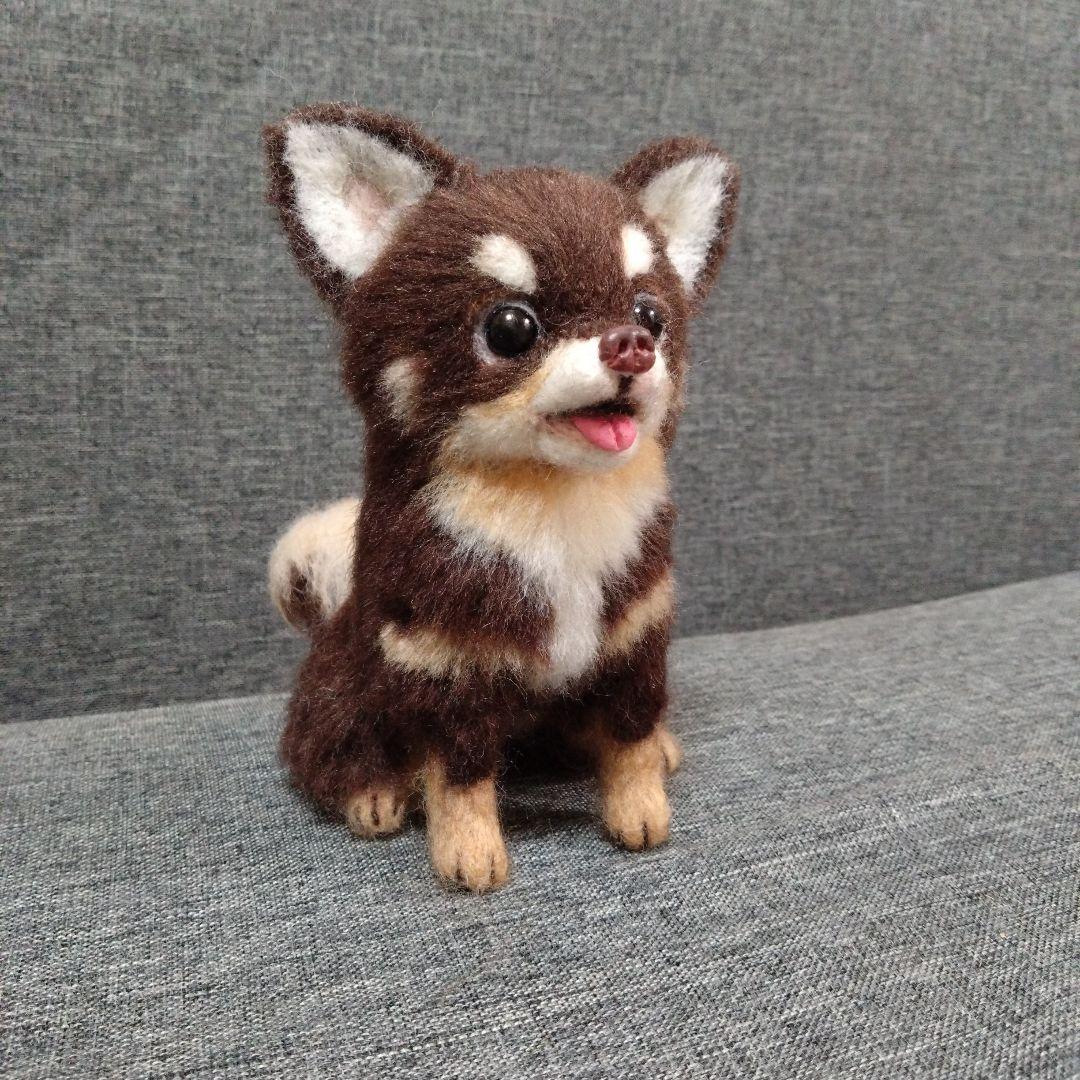 羊毛フェルト チワワ ハンドメイド 犬 - メルカリ