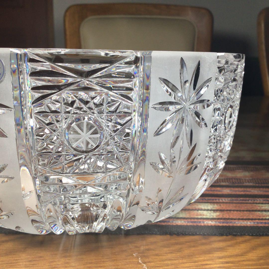 『スタうー特価』　BOHEMIA CRYSTAL レッドクリスタル　大鉢