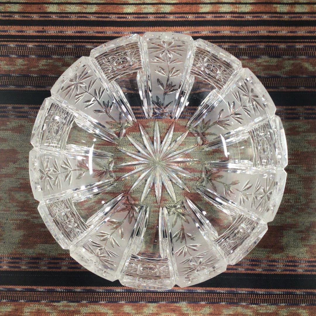 『スタうー特価』　BOHEMIA CRYSTAL レッドクリスタル　大鉢