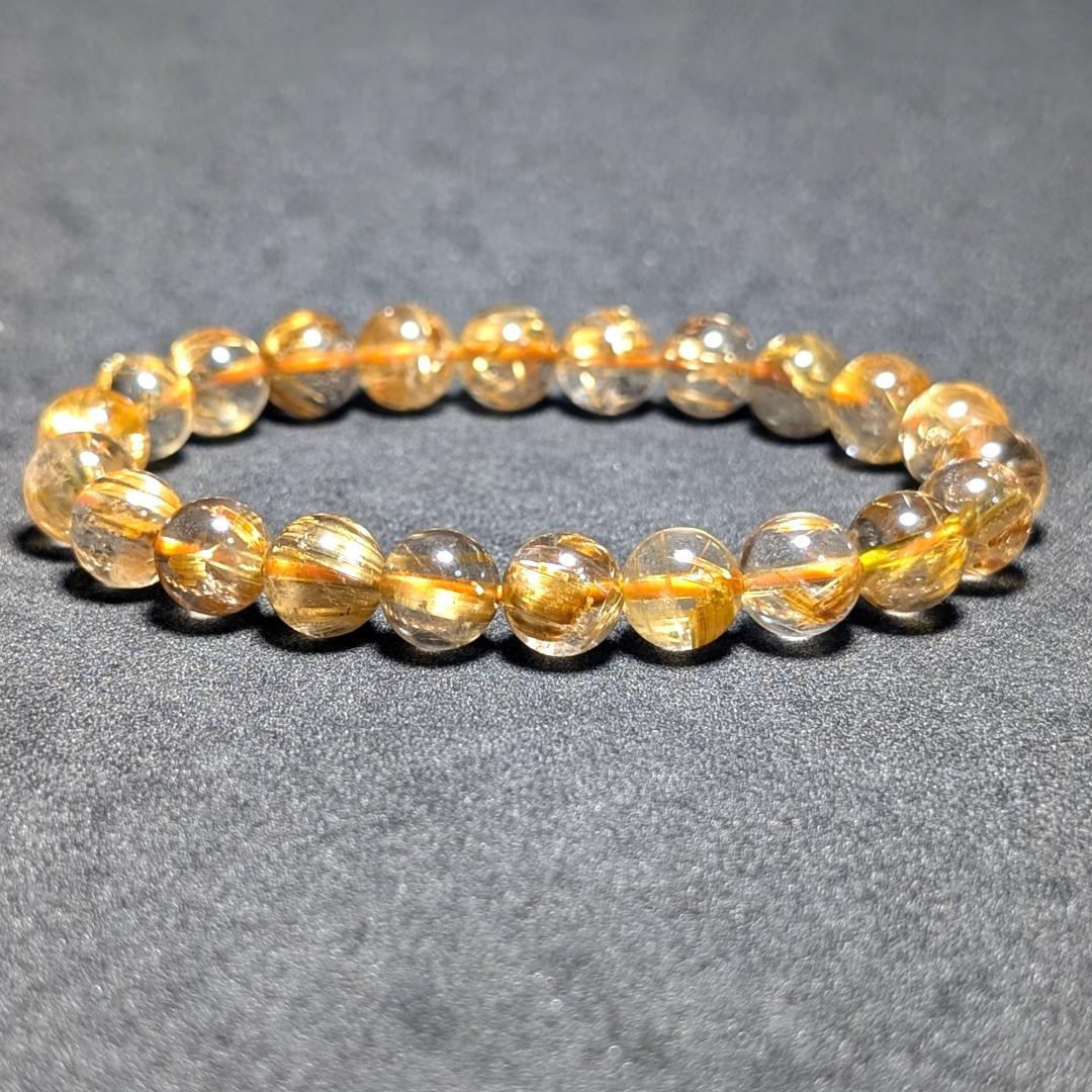 一点物【成功者の証】極上タイチンルチル 8mm ブレスレット ギラギラに輝く数珠