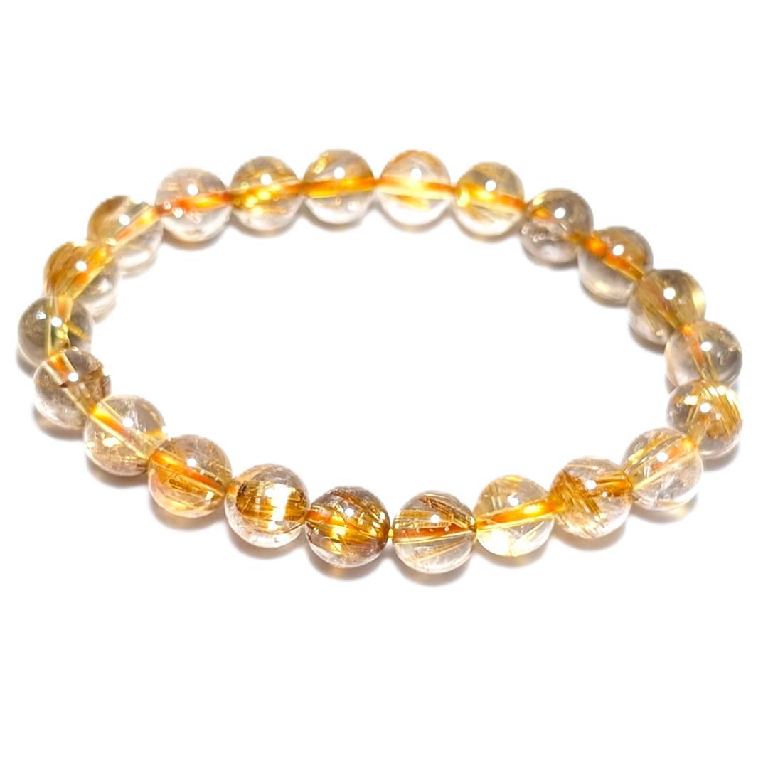 一点物【成功者の証】極上タイチンルチル 8mm ブレスレット ギラギラに輝く数珠