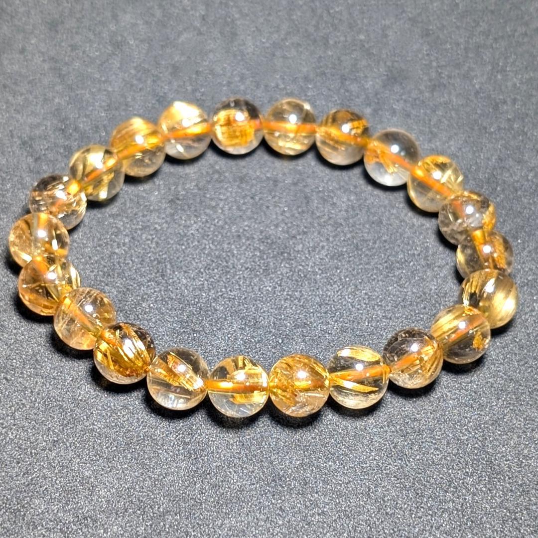 一点物【成功者の証】極上タイチンルチル 8mm ブレスレット ギラギラに輝く数珠