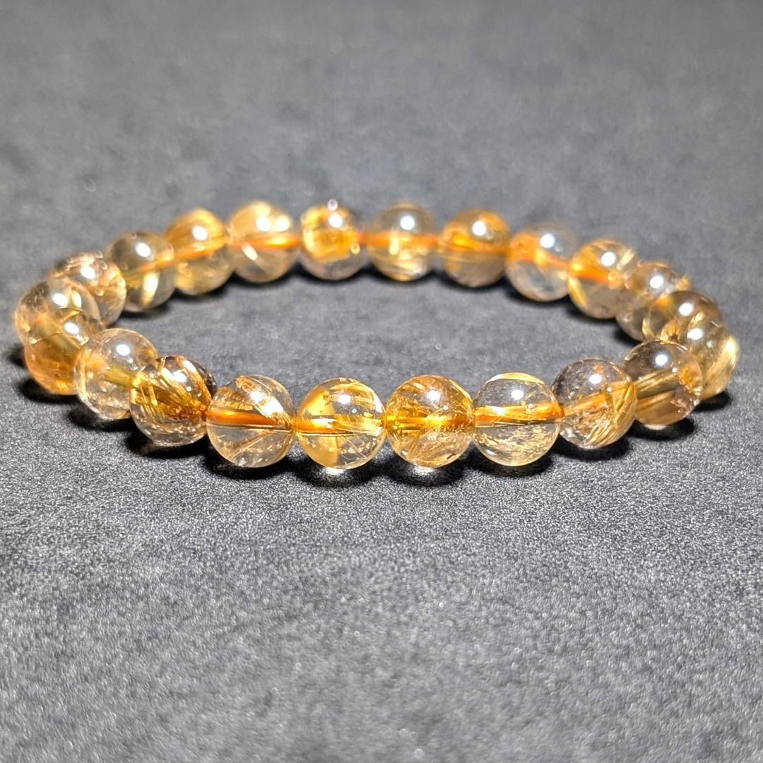 一点物【成功者の証】極上タイチンルチル 8mm ブレスレット ギラギラに輝く数珠