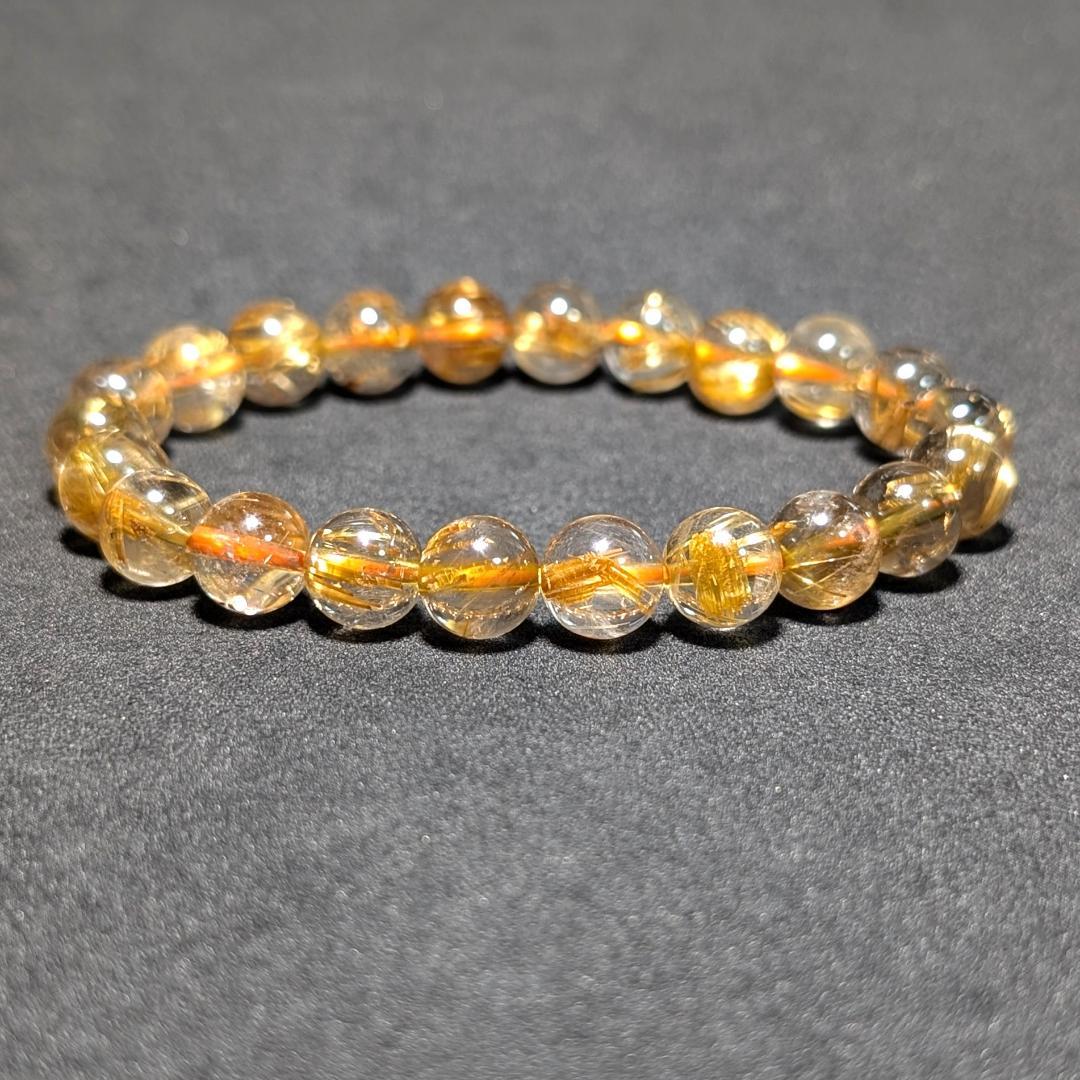 一点物【成功者の証】極上タイチンルチル 8mm ブレスレット ギラギラに輝く数珠