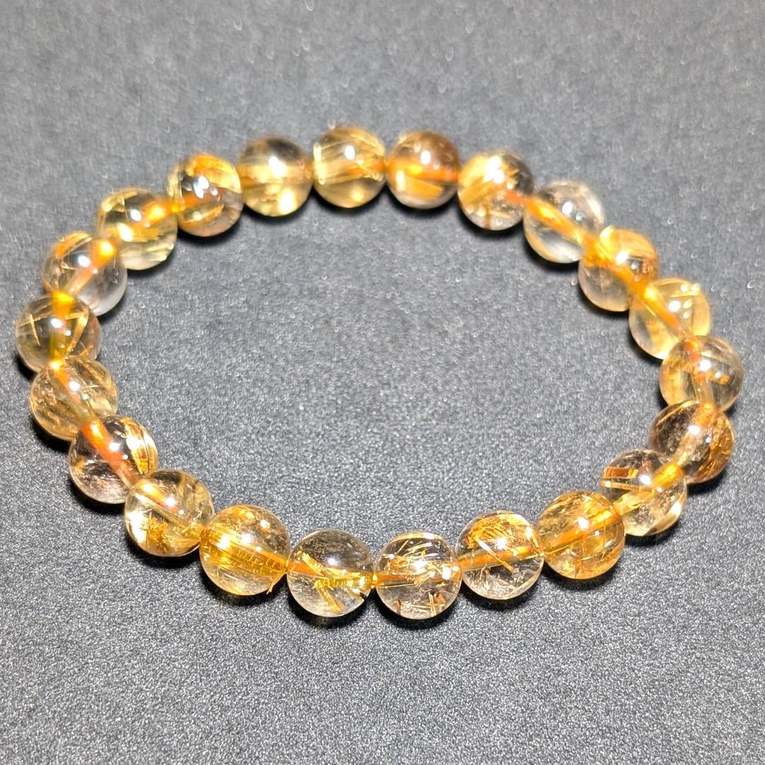 一点物【成功者の証】極上タイチンルチル 8mm ブレスレット ギラギラに輝く数珠