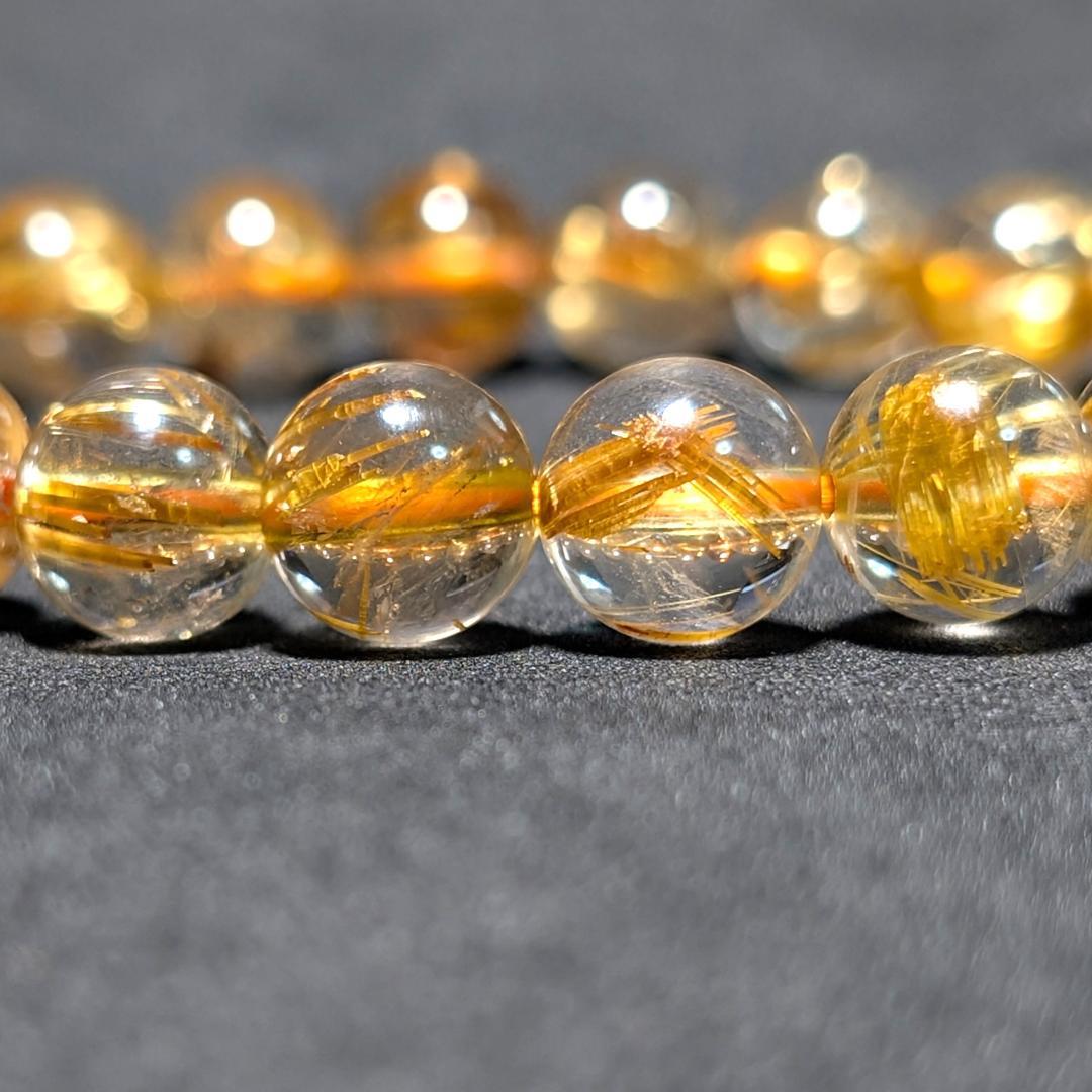 一点物【成功者の証】極上タイチンルチル 8mm ブレスレット ギラギラに輝く数珠