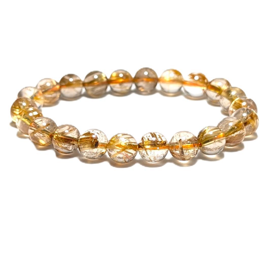 一点物【成功者の証】極上タイチンルチル 8mm ブレスレット ギラギラに輝く数珠