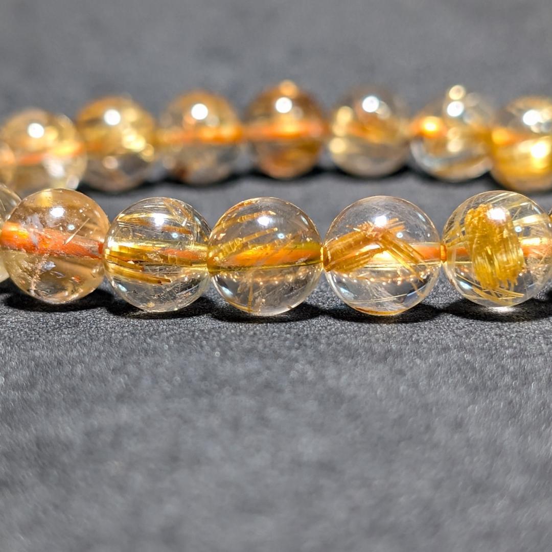 一点物【成功者の証】極上タイチンルチル 8mm ブレスレット ギラギラに輝く数珠