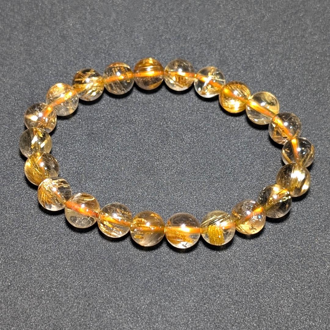 一点物【成功者の証】極上タイチンルチル 8mm ブレスレット ギラギラに輝く数珠