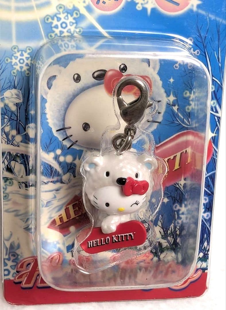 ご当地キティ 根付け 冬季限定 白くま スノーボード ファスナー