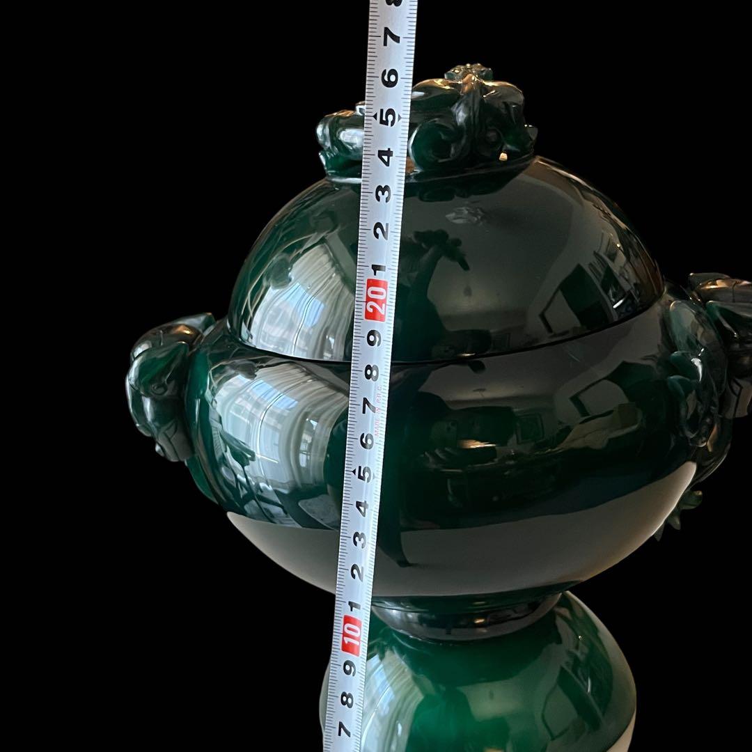 緑瑪瑙　メノウ瓶 天然瑪瑙　厄除け置物　中国伝統工芸 大型