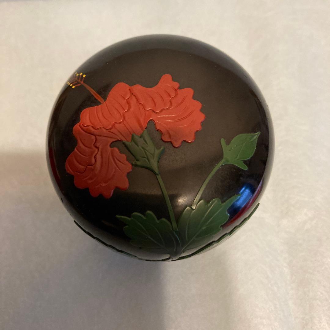 琉球漆器 沖縄 紅房 べんぼう 堆錦 棗 ハイビスカス 天然木 漆 茶道具