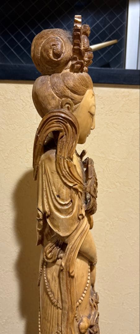 観音菩薩 観音像 龍座 仏像 菩薩 置物 オブジェ 仏像 仏教美術 台座付き