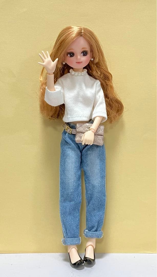 ★ハンドメイド★ ミニチュア ウエストポーチ ピンクゴールド  アウトフィット