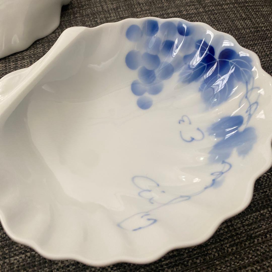 深川製磁　ブルーワイナリー　貝型皿
