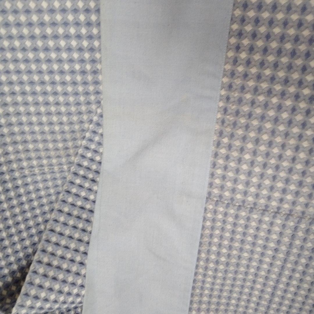 LAOS COTTON チェック柄 ダブル以上　ベッドスプレッド　ライトブルー