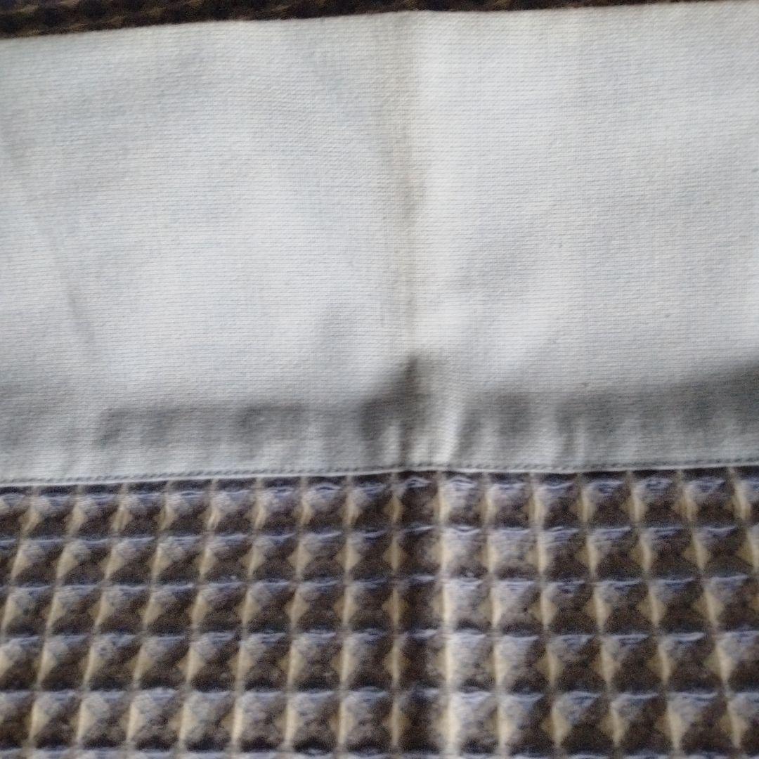 LAOS COTTON チェック柄 ダブル以上　ベッドスプレッド　ライトブルー