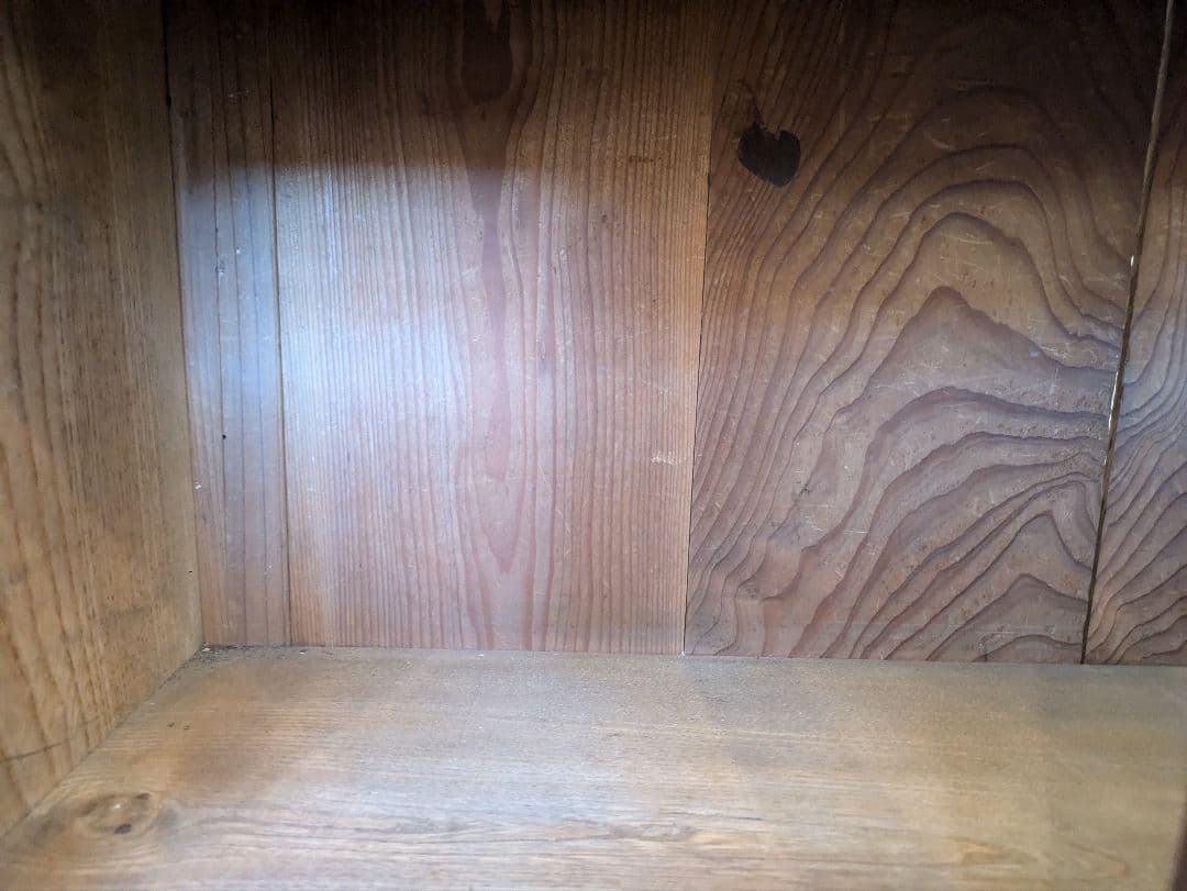 アンティーク 木製キャビネット ガラス戸棚 引き出し付き　棚　ショーケース