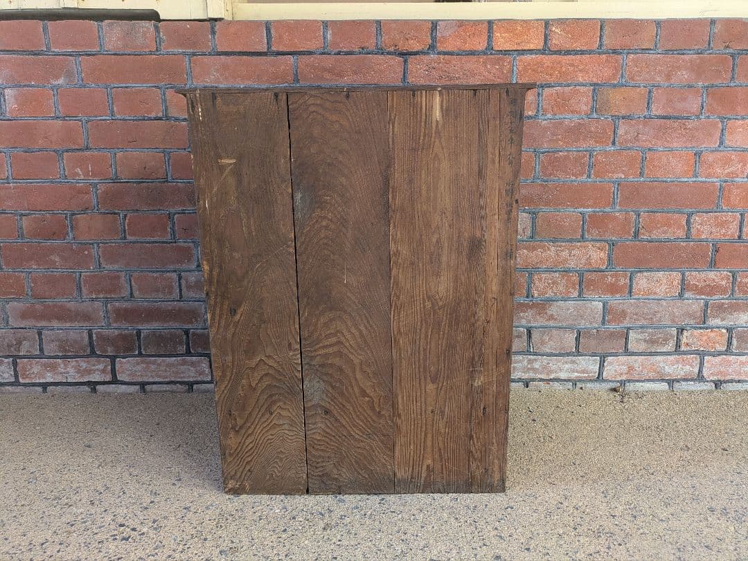 アンティーク 木製キャビネット ガラス戸棚 引き出し付き　棚　ショーケース