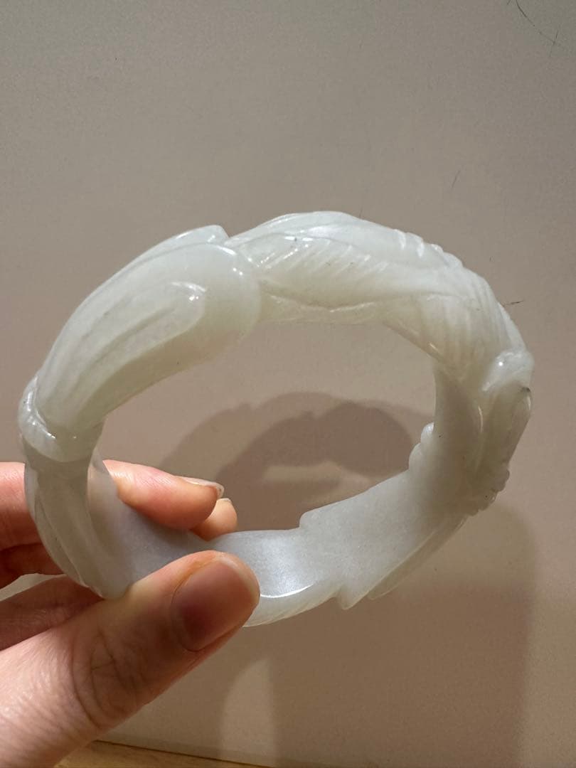 蝶々リボン　シャー太翠バングル原石