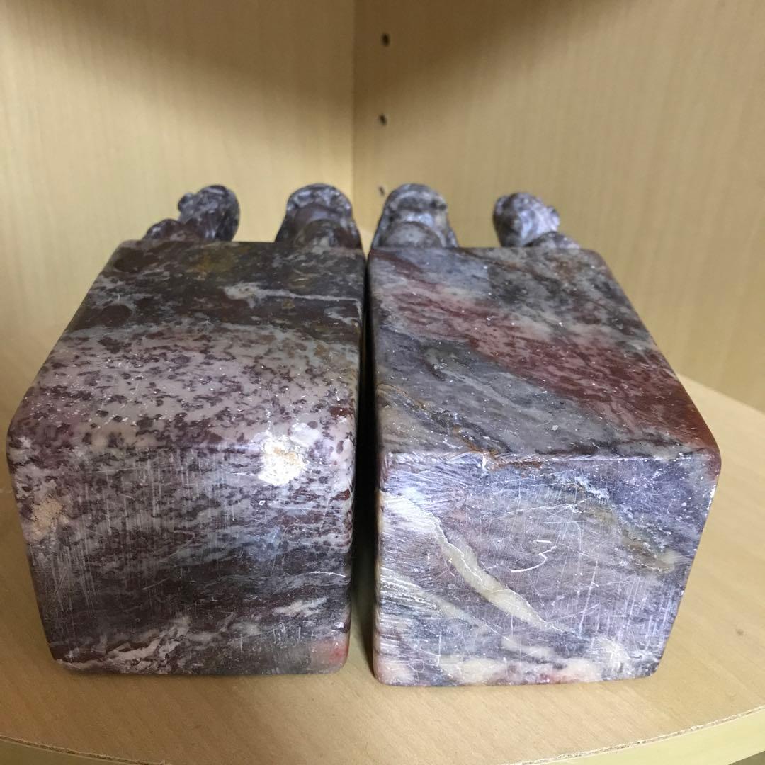 大型　印材　文房四宝　寿山石　獅子　鈕付き　書道　書画　印　置物　天然石