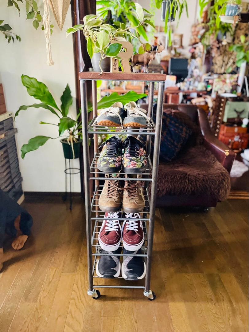 アイアン家具　シューズラック　シェルフ   男前　無骨　カフェ　オーダーメイド