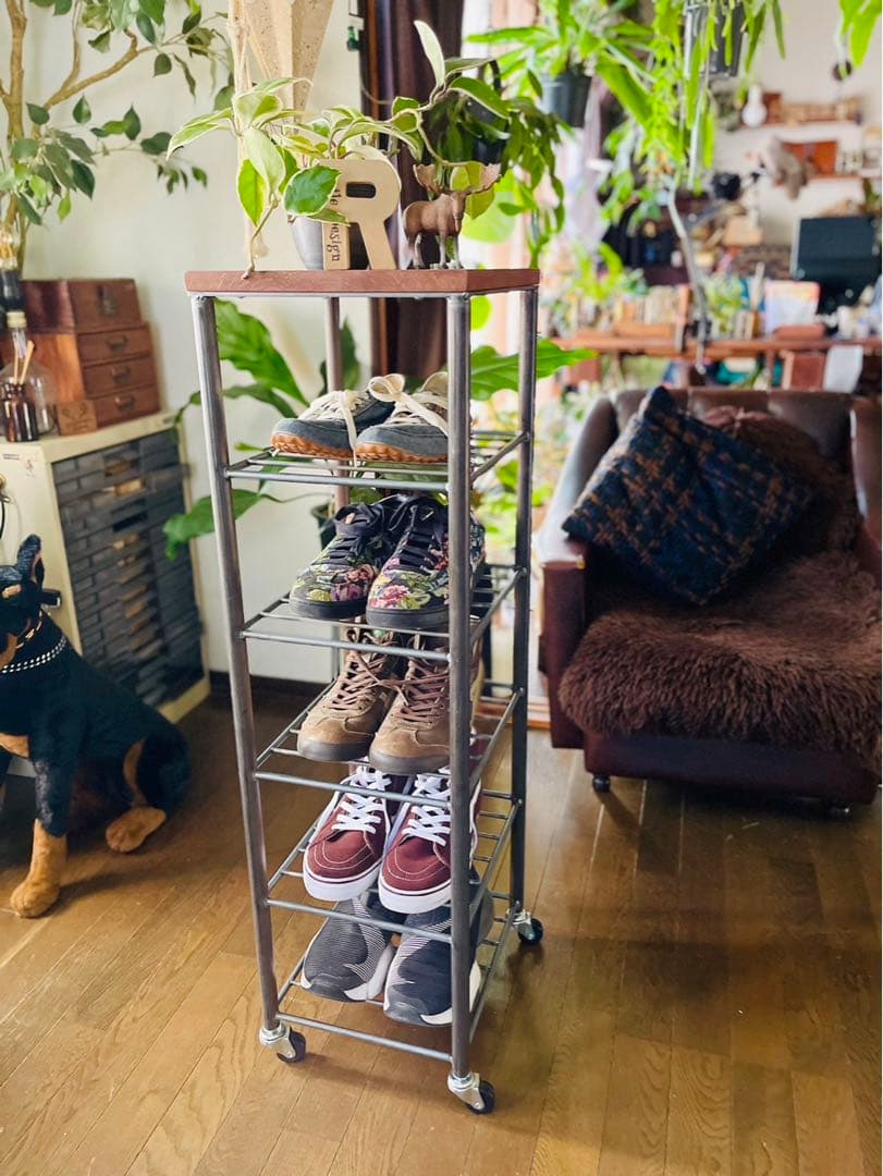 アイアン家具　シューズラック　シェルフ   男前　無骨　カフェ　オーダーメイド