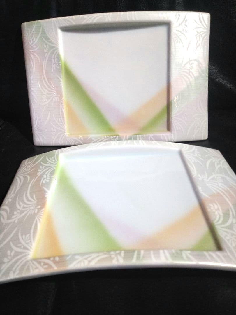 ♥ホームパーティー用♥美濃焼 ・名作良峰作高級浮き上り銀彩皿⬛洋風５種豪華２組