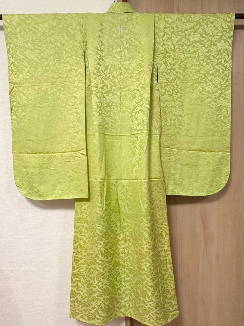 七五三 7歳 祝い着 正絹 黄緑 鶴 M2510282